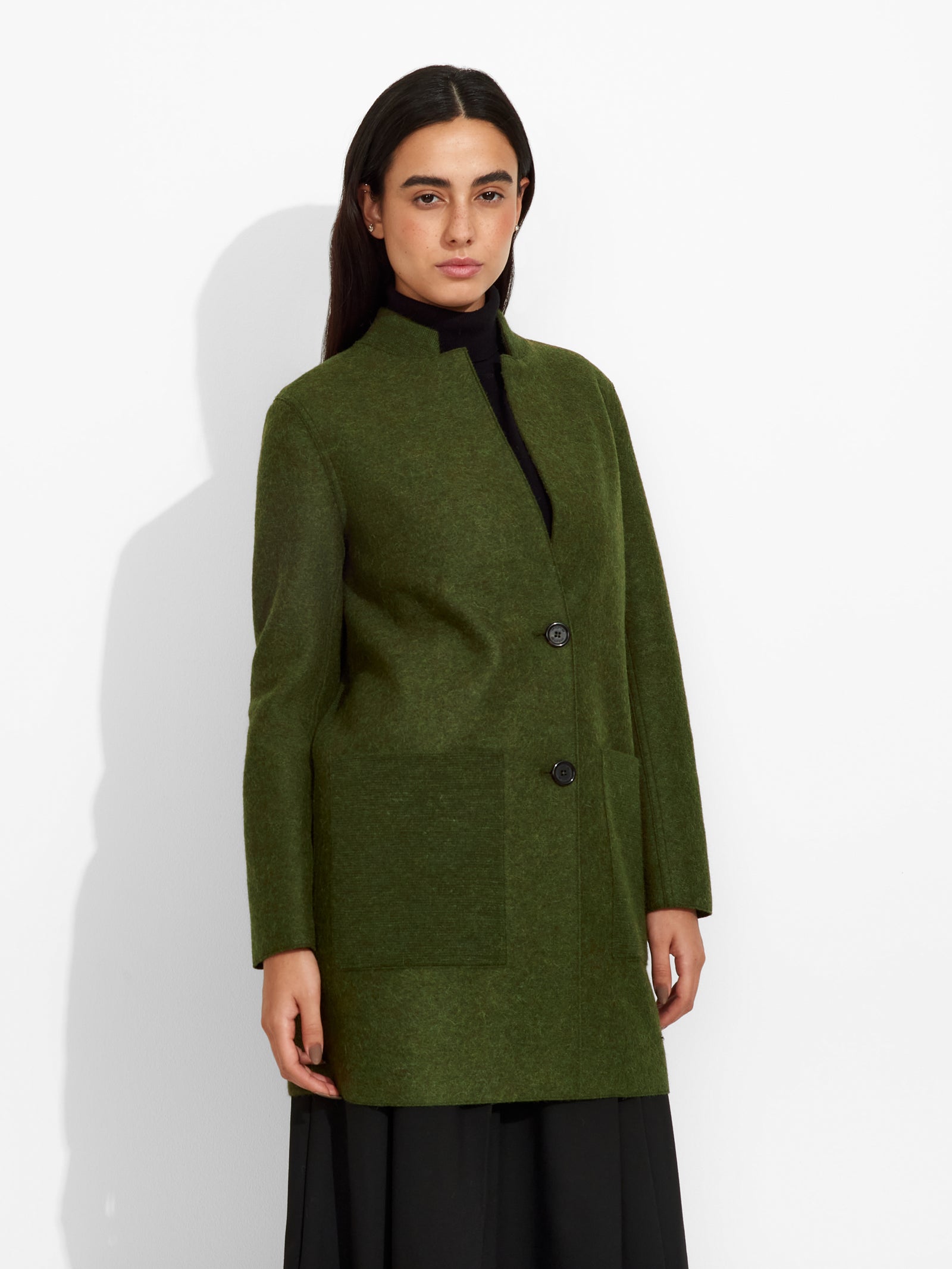 Zybil Green Alpaca Coat