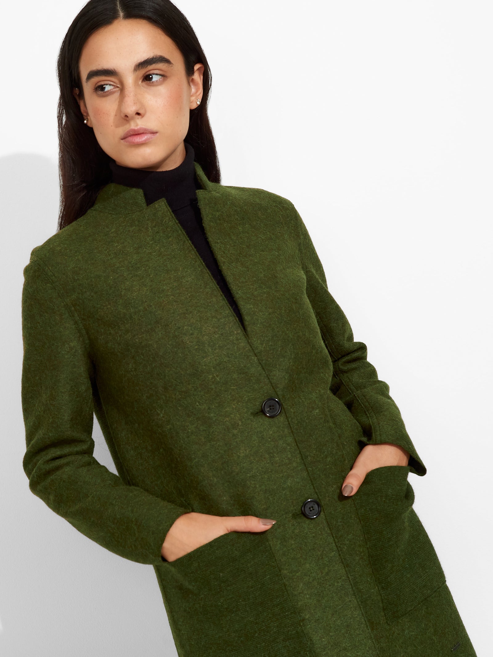 Zybil Green Alpaca Coat