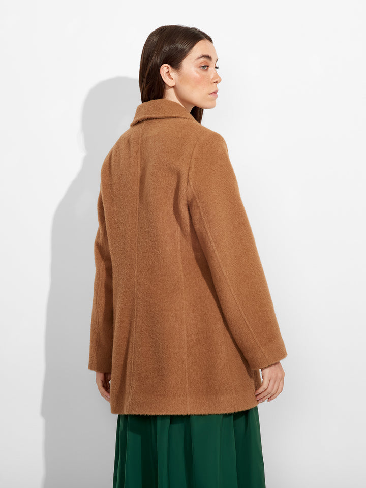 Abrigo Zaza De Alpaca Color Camel