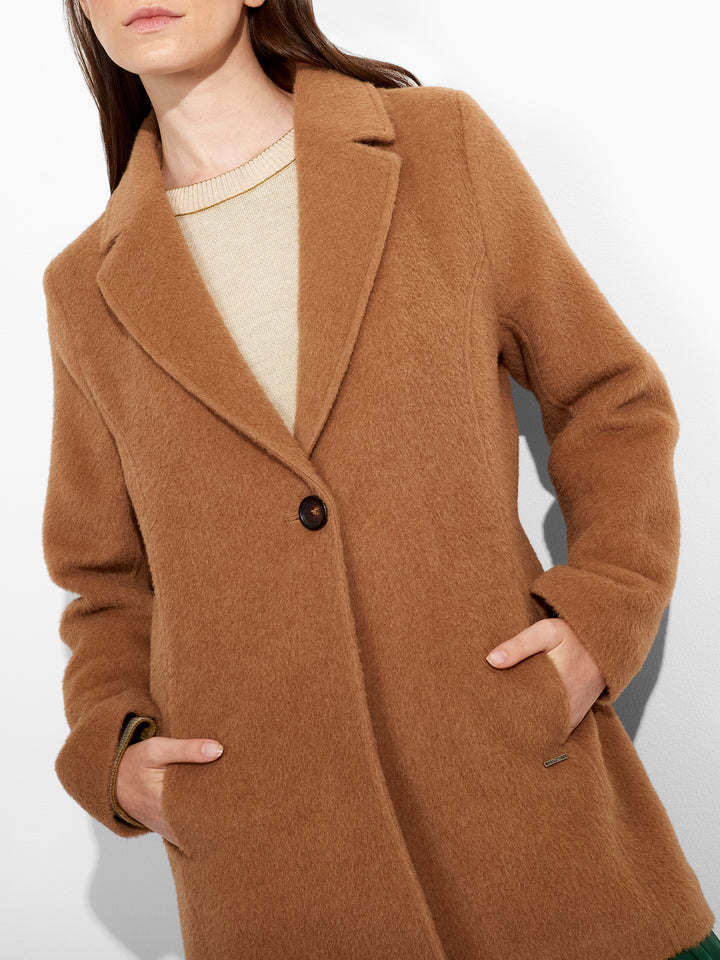 Abrigo Zaza De Alpaca Color Camel