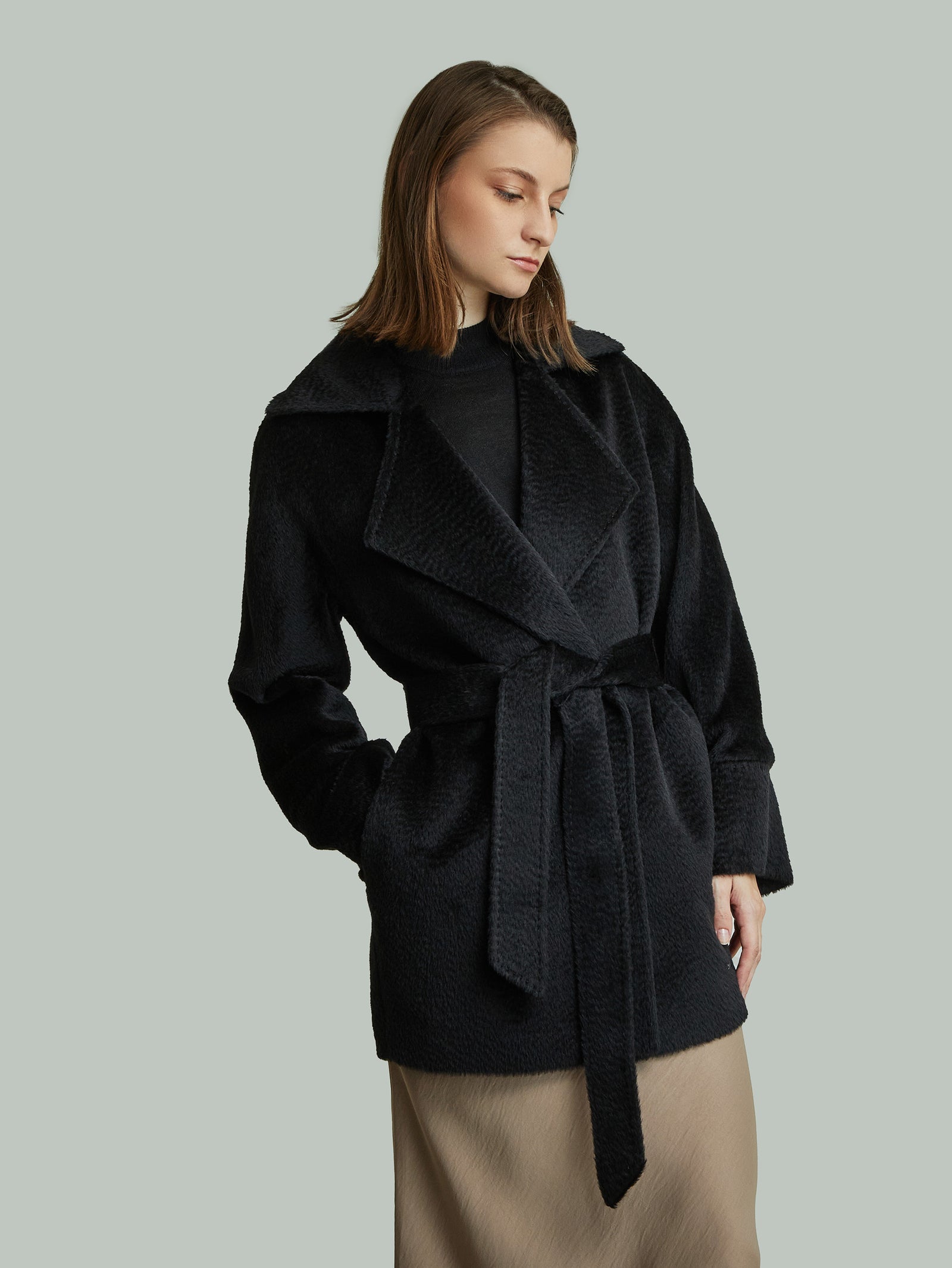 Yupiter Baby Suri Alpaca Coat Black