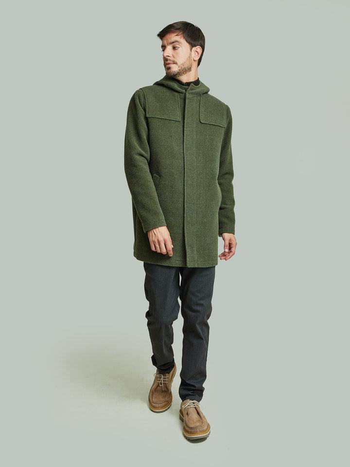 Yared Coat Made of Wool &amp; Alpaca in Green