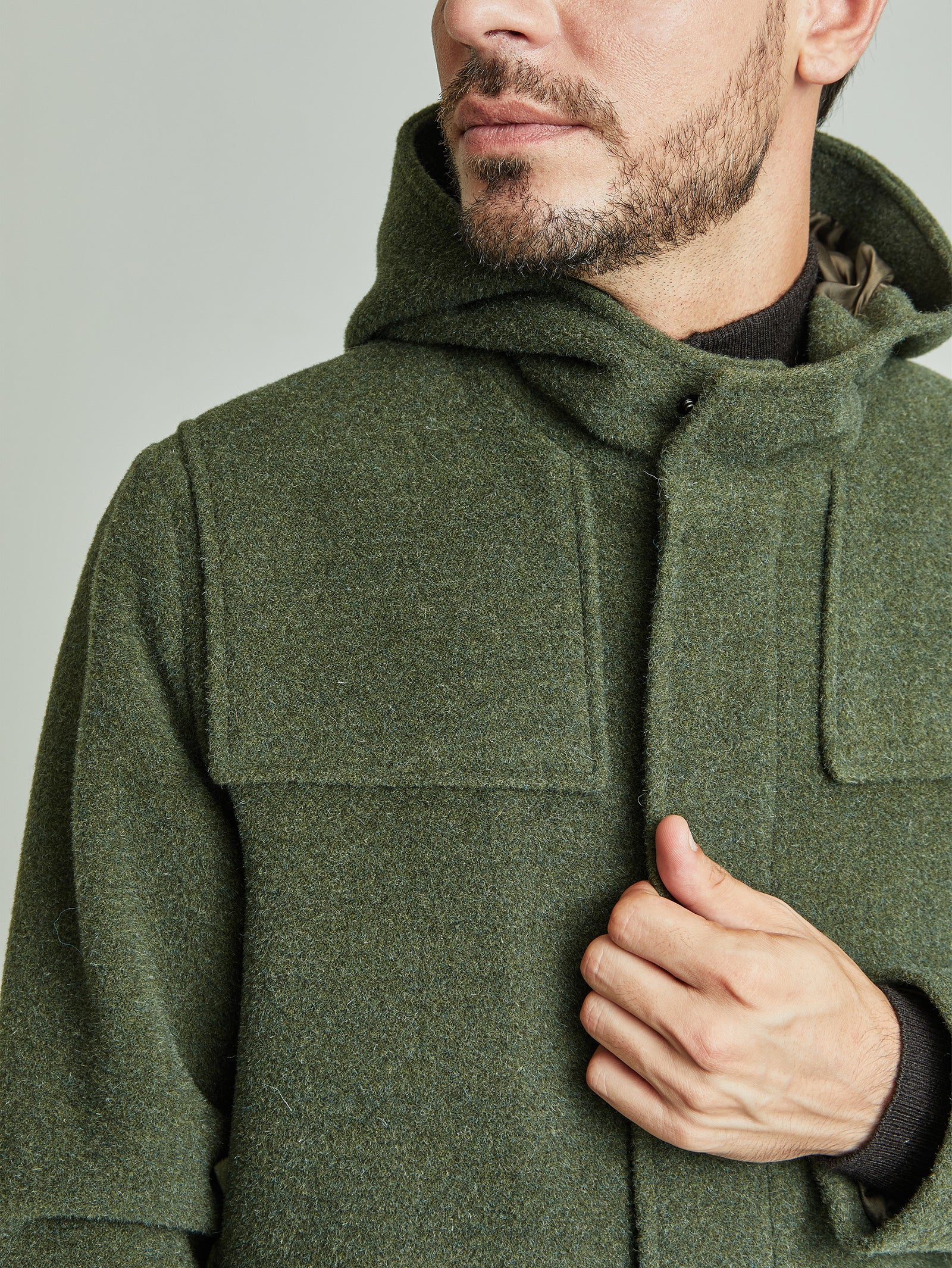 Yared Coat Made of Wool &amp; Alpaca in Green