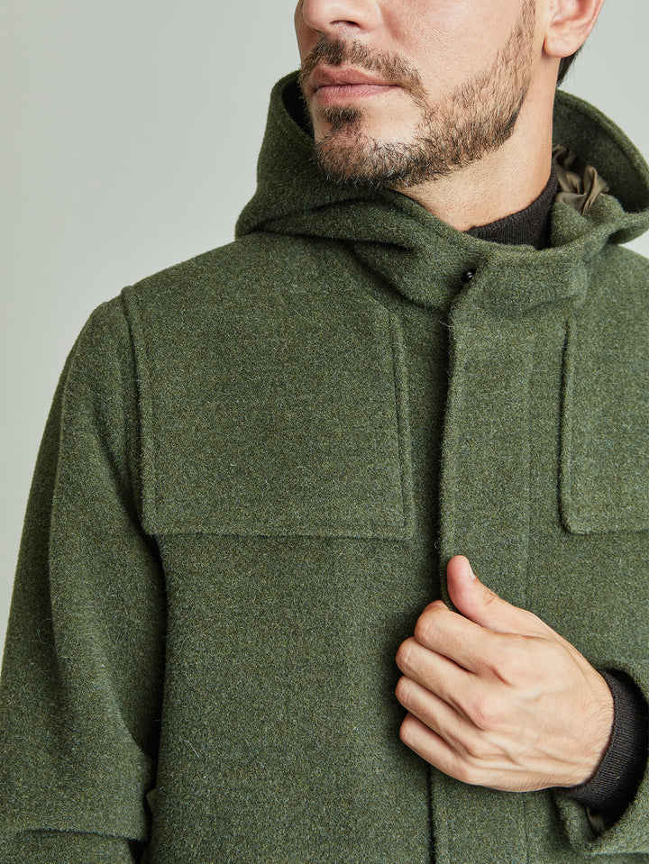 Yared Coat Made of Wool &amp; Alpaca in Green
