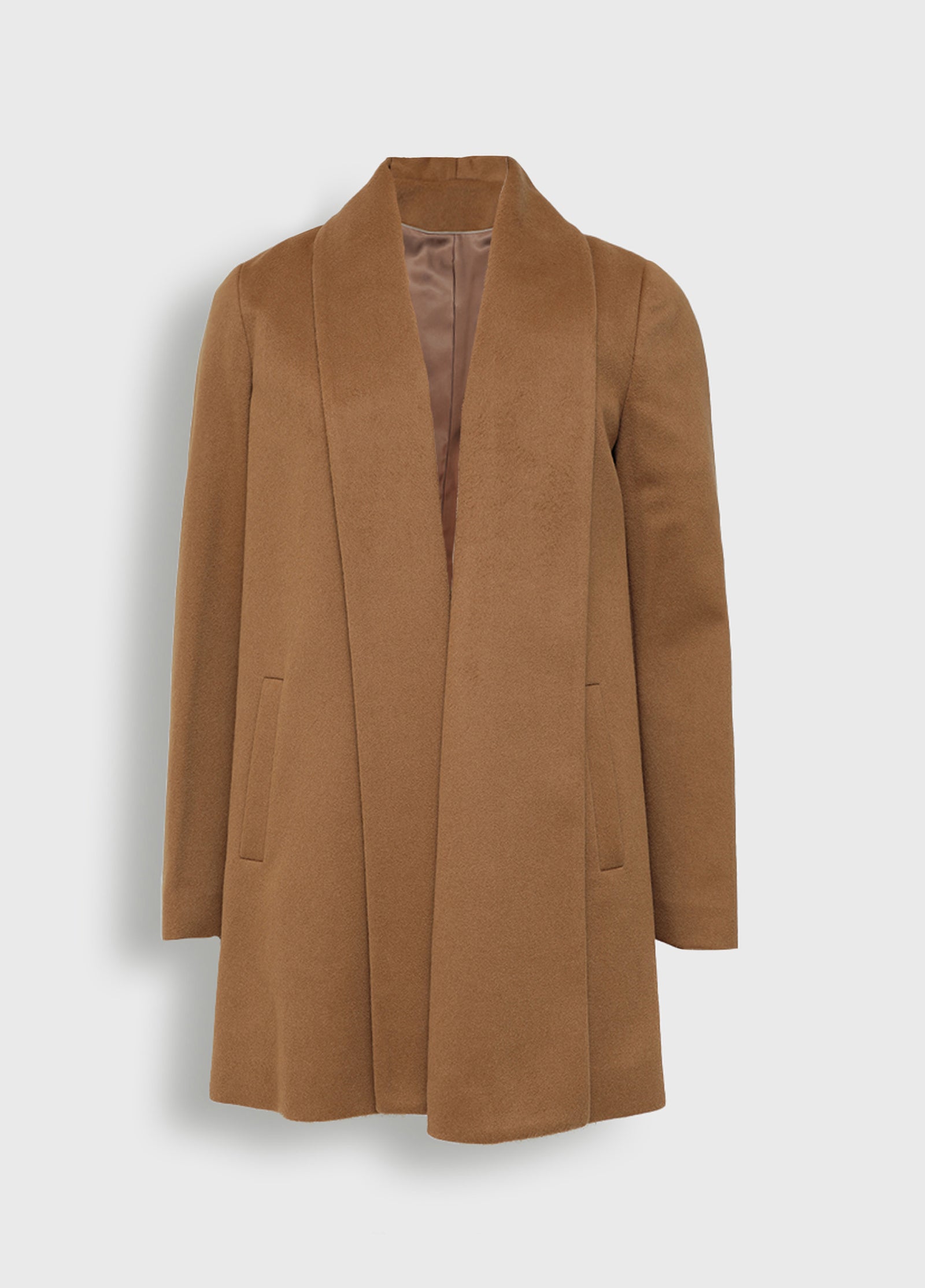 Camel-colored Vicuña Swing Short Coat