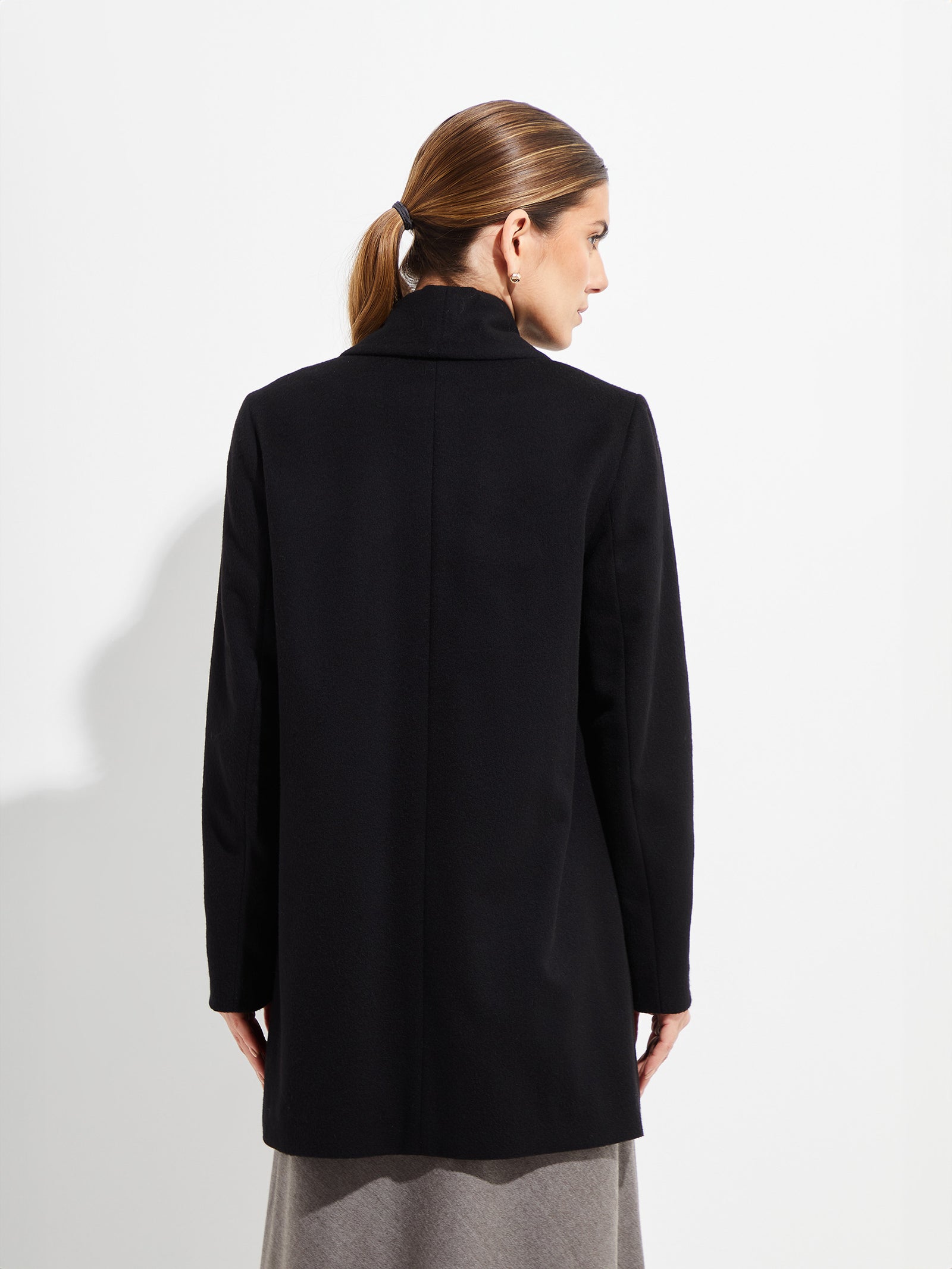 Black Vicuña Short Swing Coat