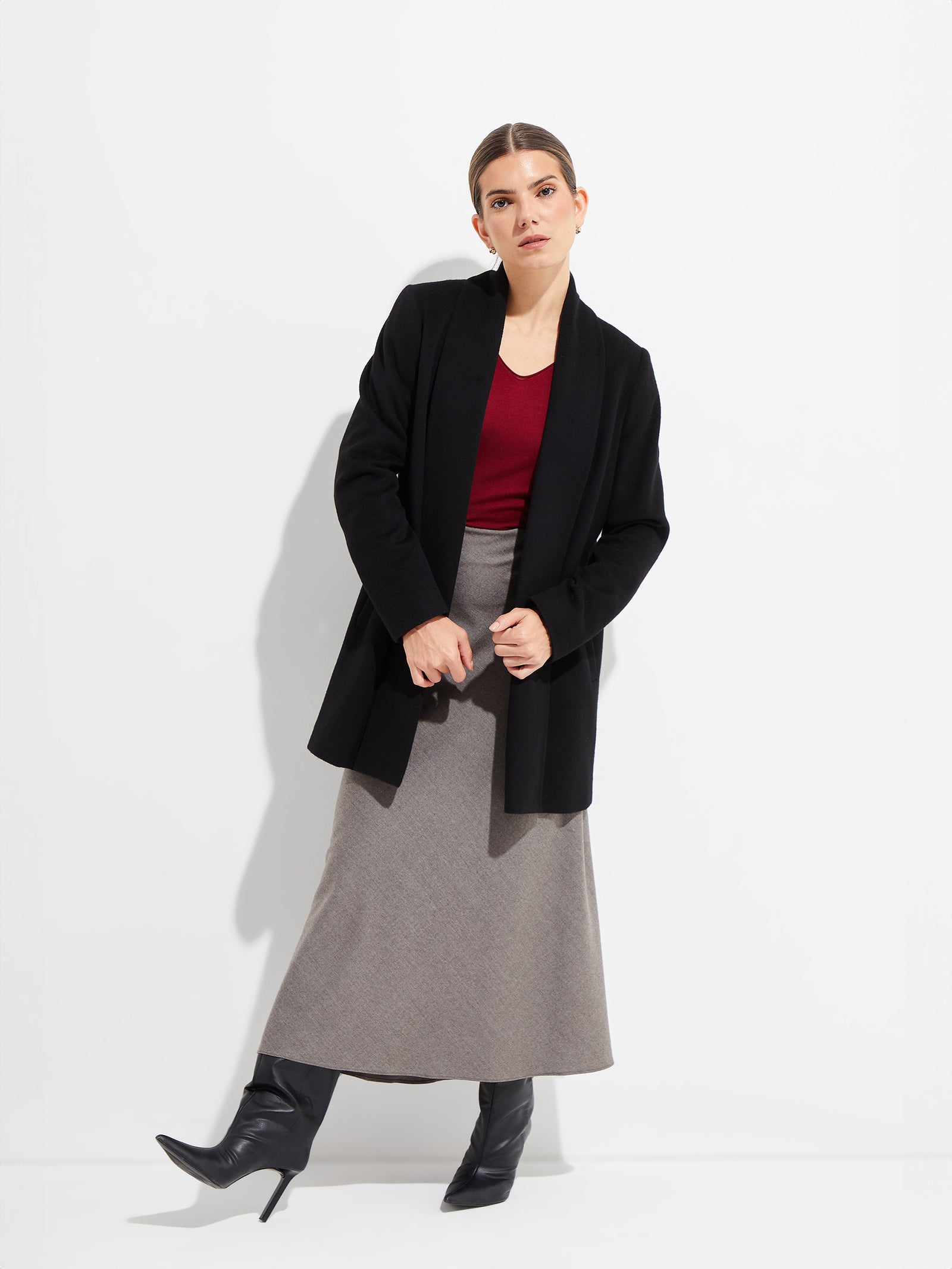 Black Vicuña Short Swing Coat