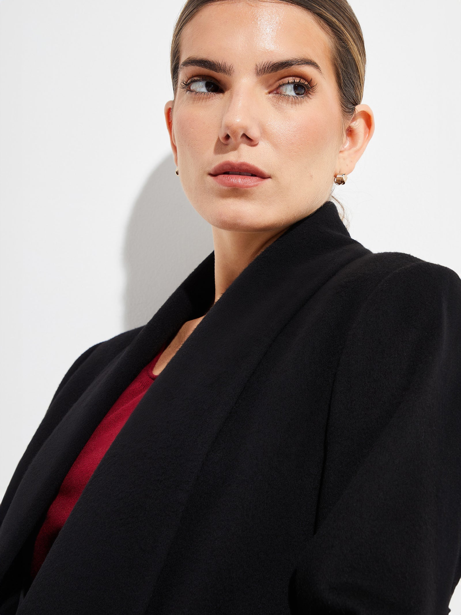 Black Vicuña Short Swing Coat