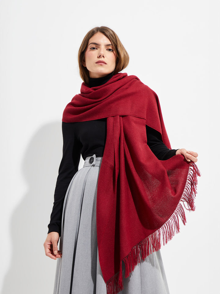 Jee Stole From Royal Alpaca In Cherry Color