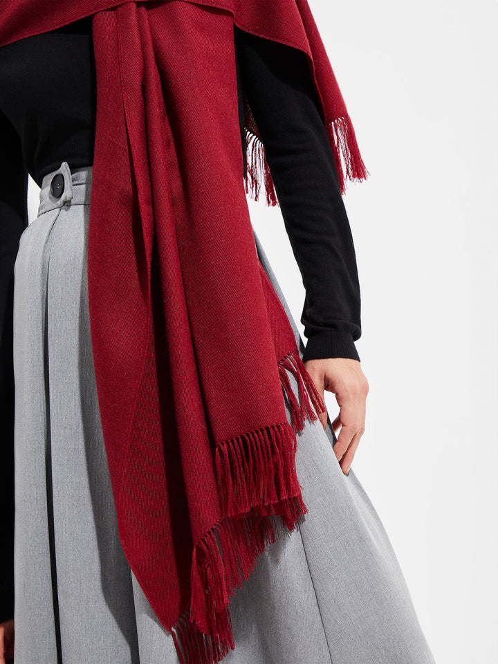 Jee Stole From Royal Alpaca In Cherry Color