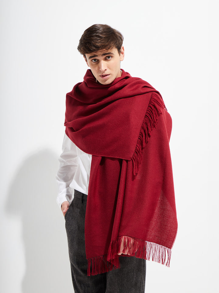 Jee Stole From Royal Alpaca In Cherry Color