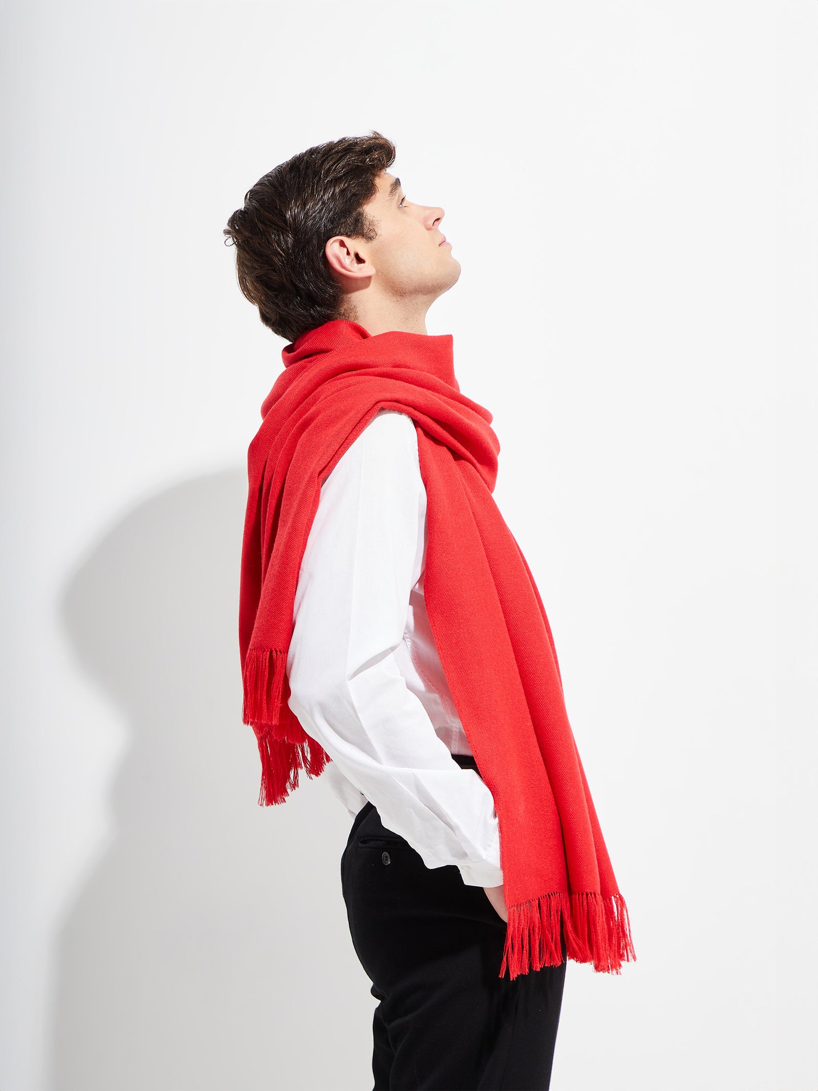 Red Royal Alpaca Jee Stole