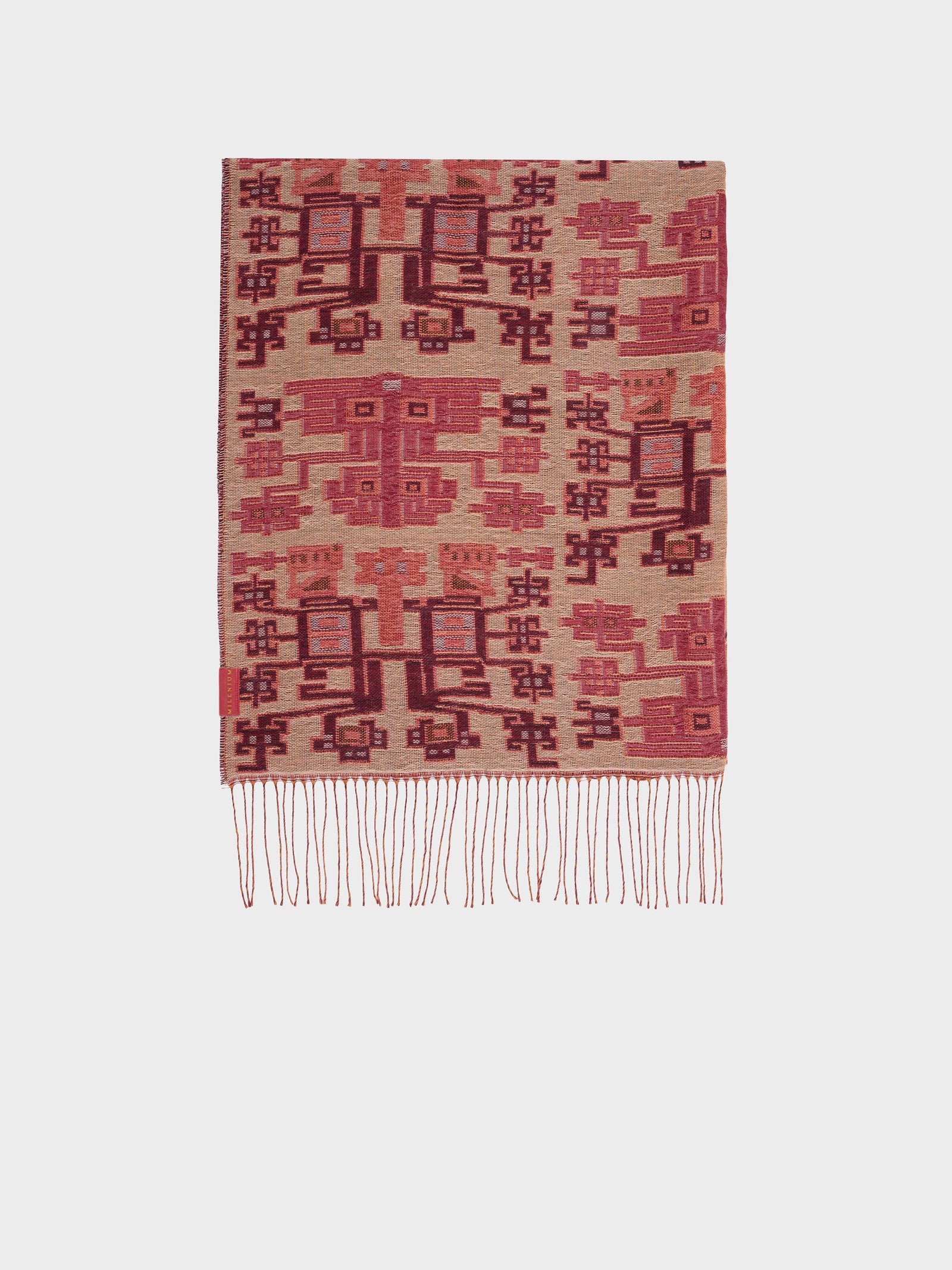 Estola Nazca - 52 De Baby Alpaca Color Rojo