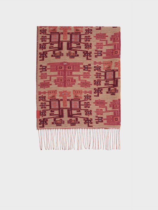 Estola Nazca - 52 De Baby Alpaca Color Rojo