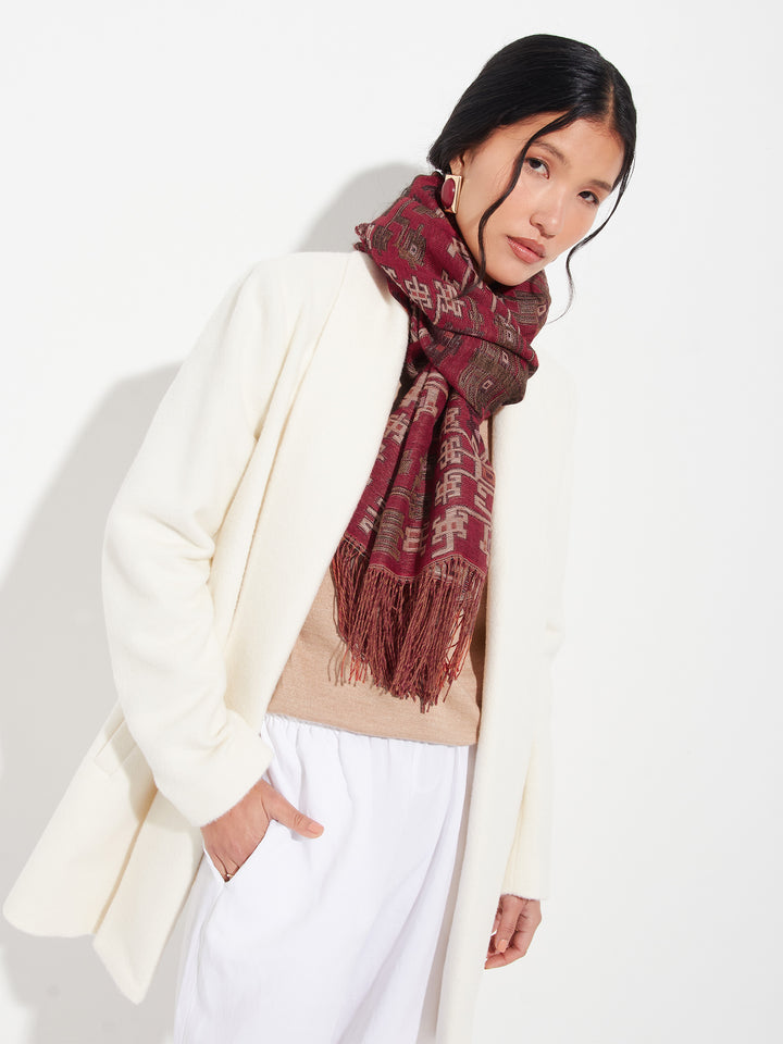 Nazca Stole - 52 Red Baby Alpaca
