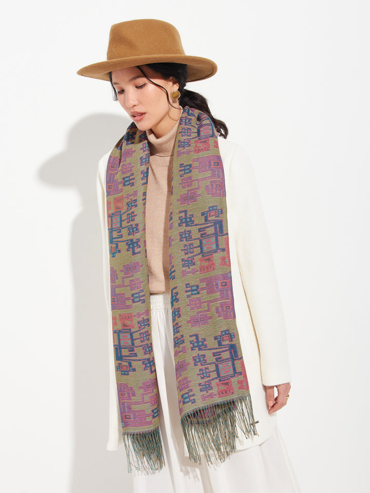 Nazca Stole - 52 Baby Alpaca Purple