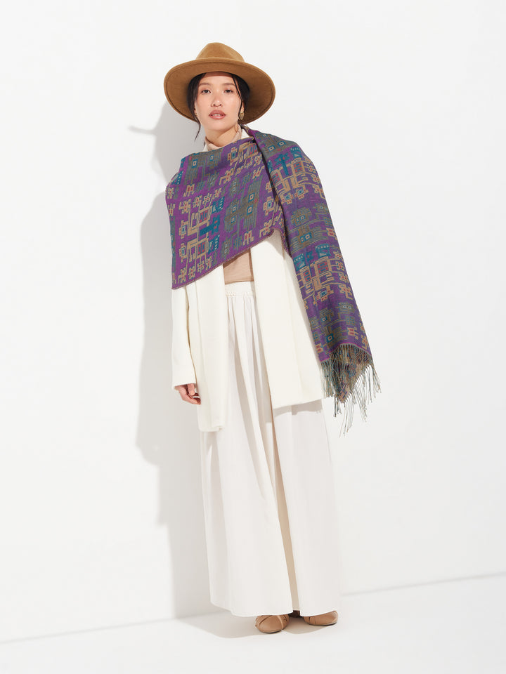 Nazca Stole - 52 Baby Alpaca Purple