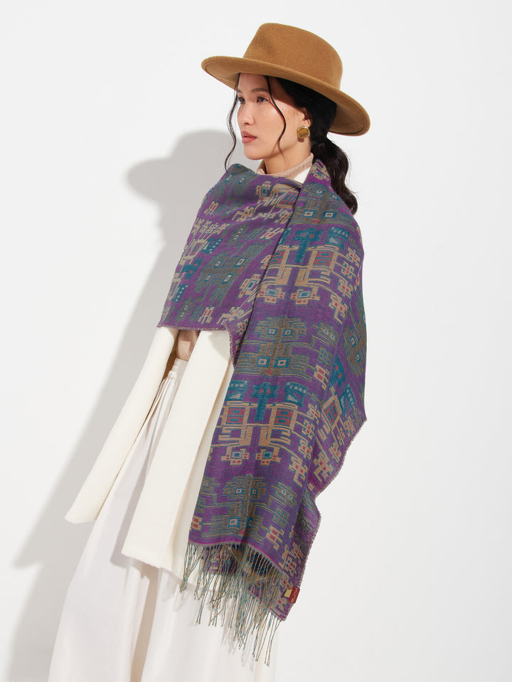 Nazca Stole - 52 Baby Alpaca Purple