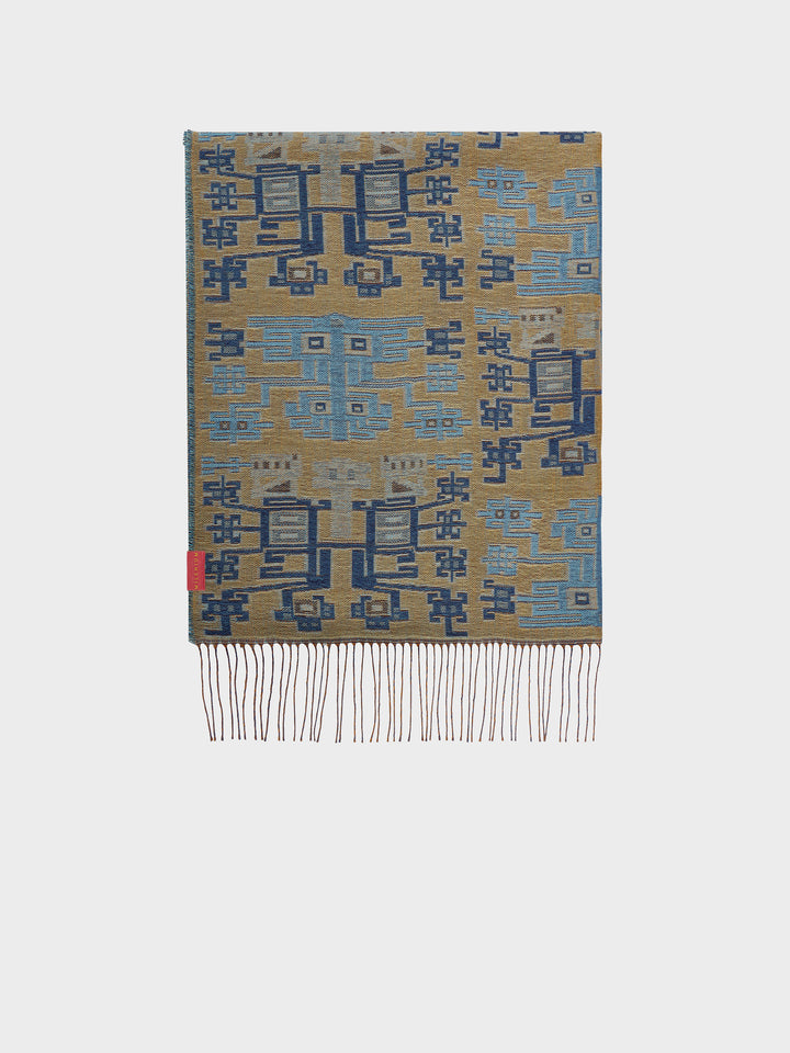 Nazca Stole - 52 Baby Alpaca Blue