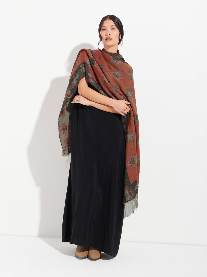 Nazca Stole - 53 Baby Alpaca Blue