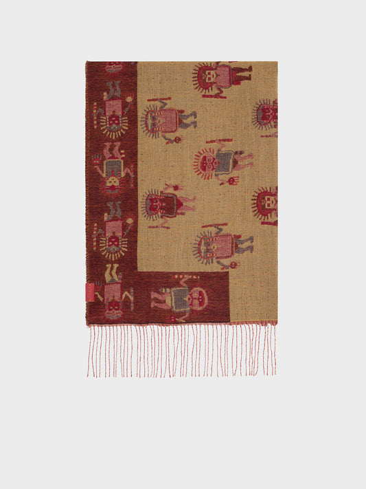 Estola Nazca - 53 De Baby Alpaca Color Rojo