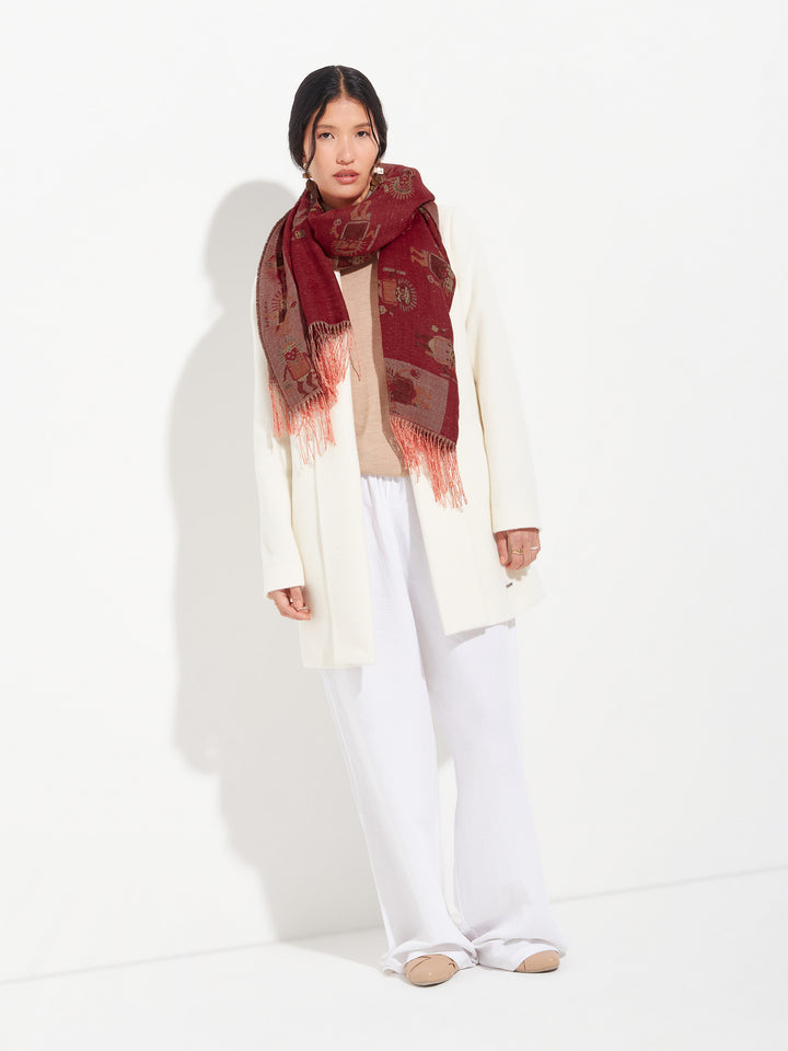 Nazca Stole - 53 Red Baby Alpaca
