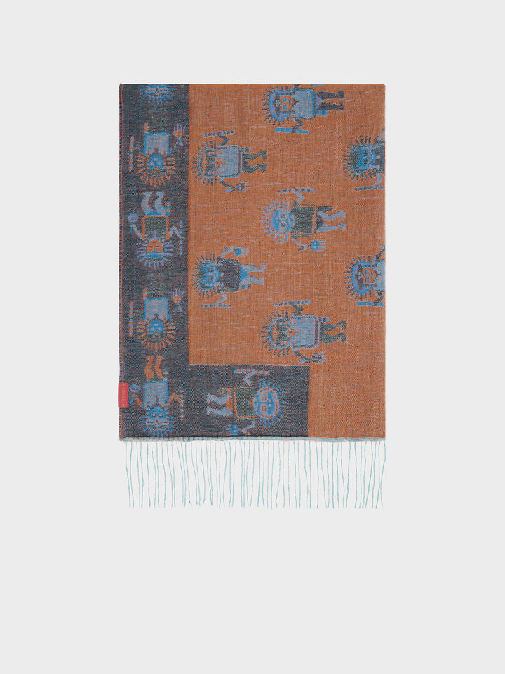 Nazca Stole - 53 Baby Alpaca Blue