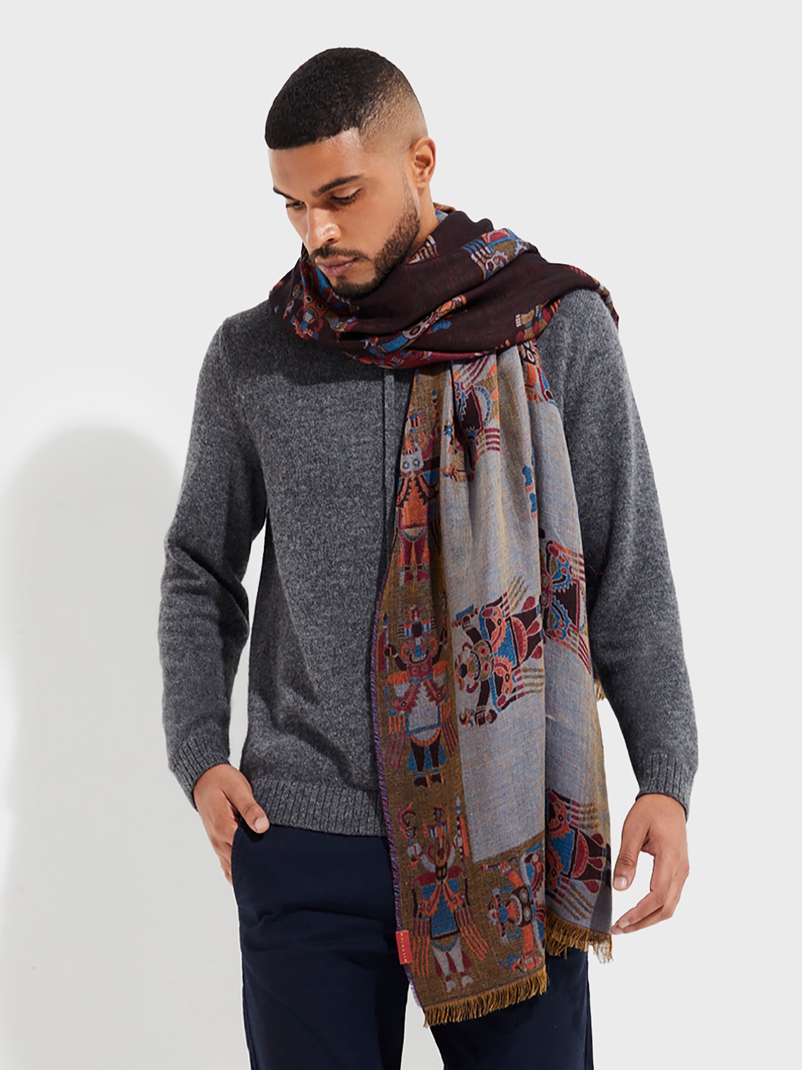 Nazca Stole - 28 Royal Alpaca Black