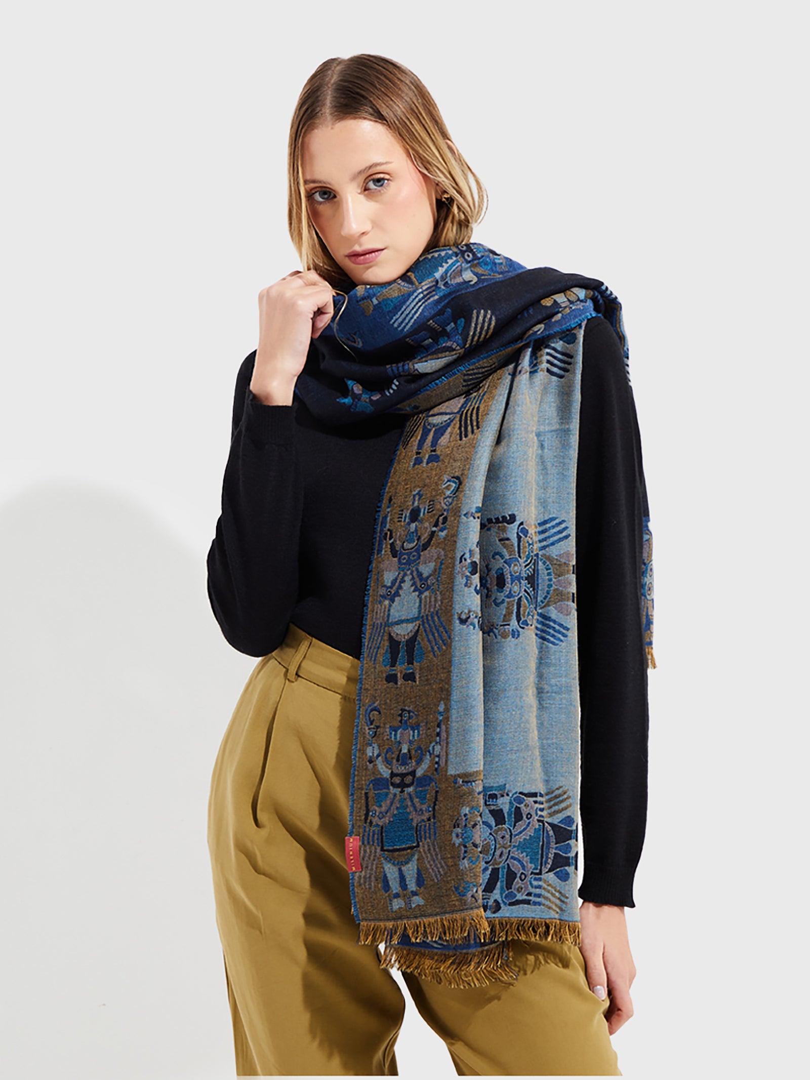 Nazca Stole - 28 Royal Alpaca Black
