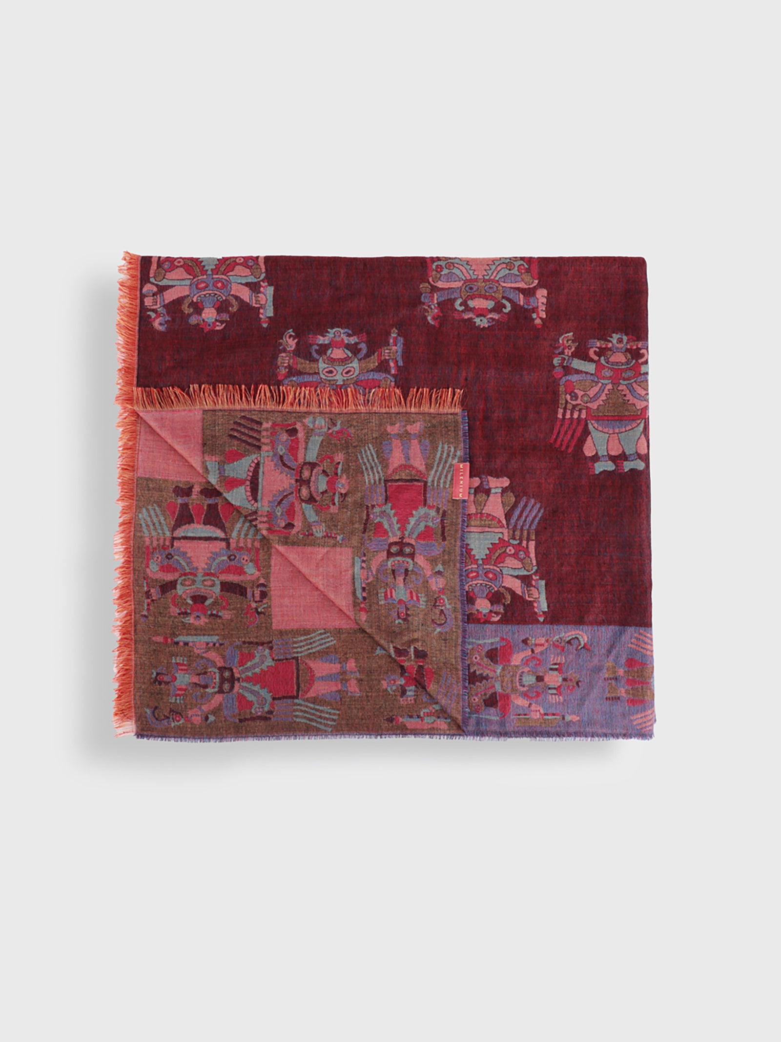 Nazca Stole - 28 Royal Alpaca and Silk in Garnet