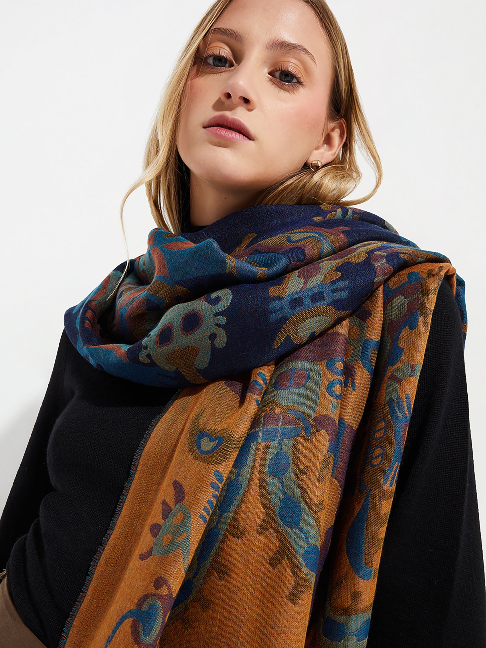Nazca Stole - 34 Royal Alpaca Blue