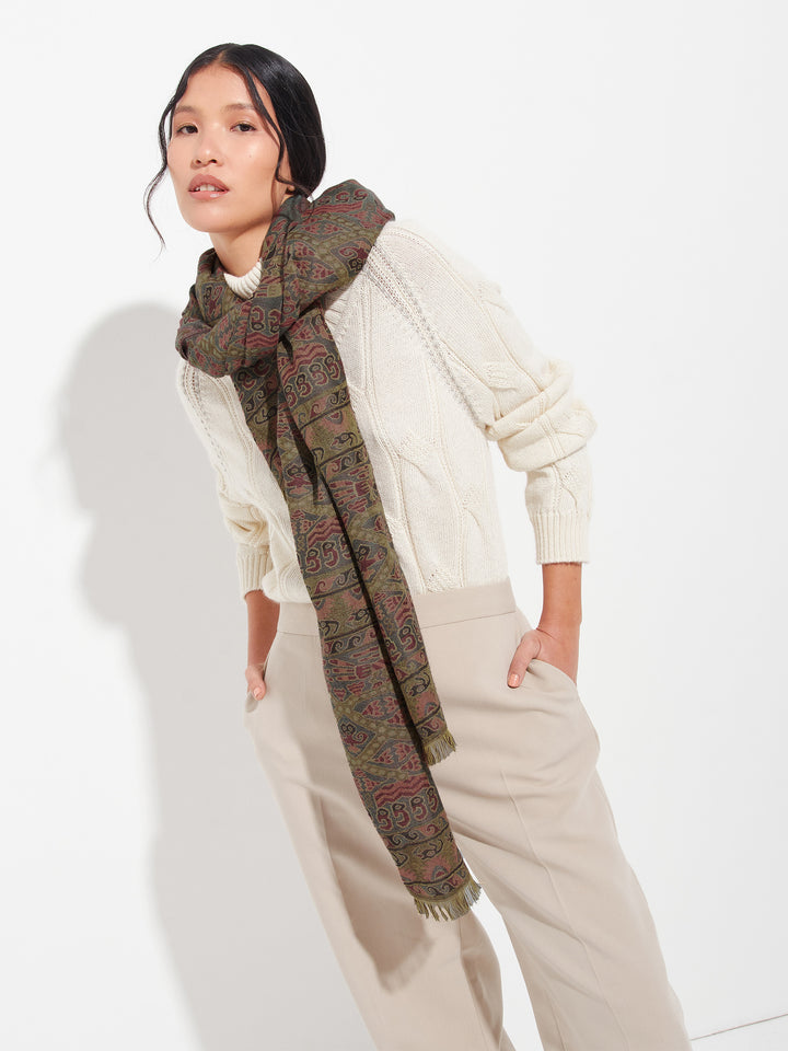 Lambayeque Scarf - 8 Royal Alpaca and Silk Yellow