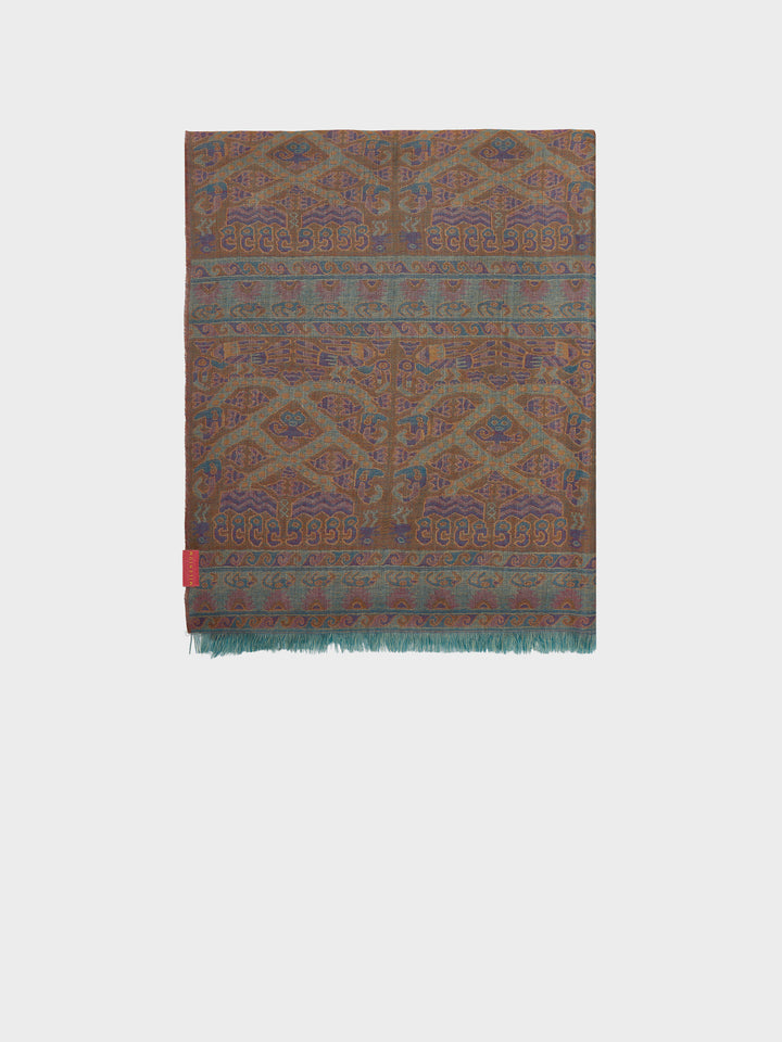 Lambayeque Stole - 8 Royal Alpaca and Silk Blue