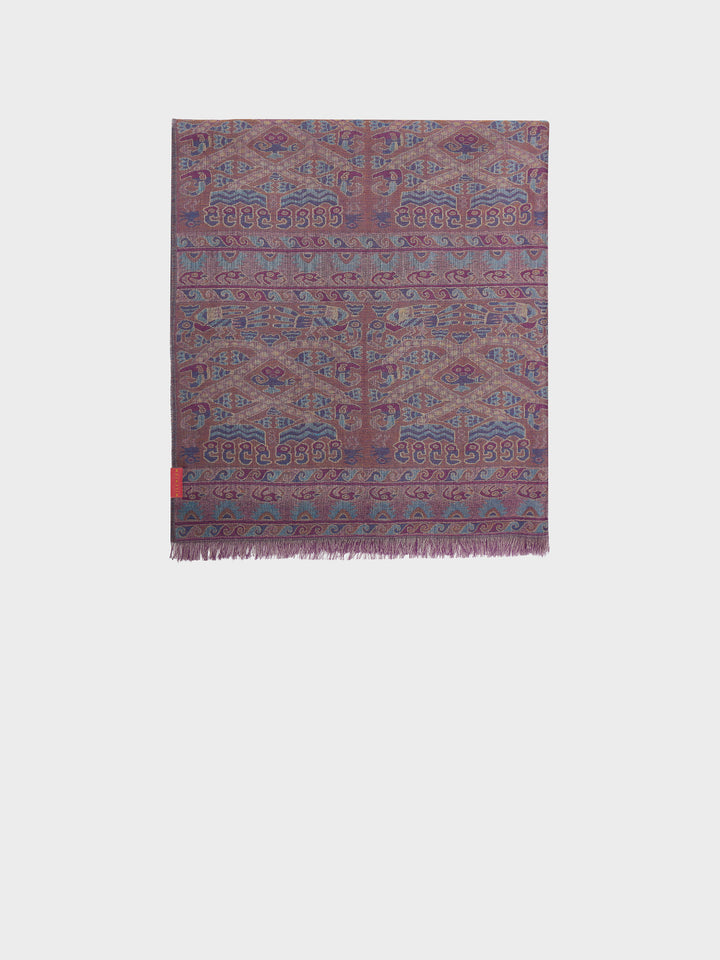 Lambayeque Scarf - 8 Royal Alpaca and Silk Red Color