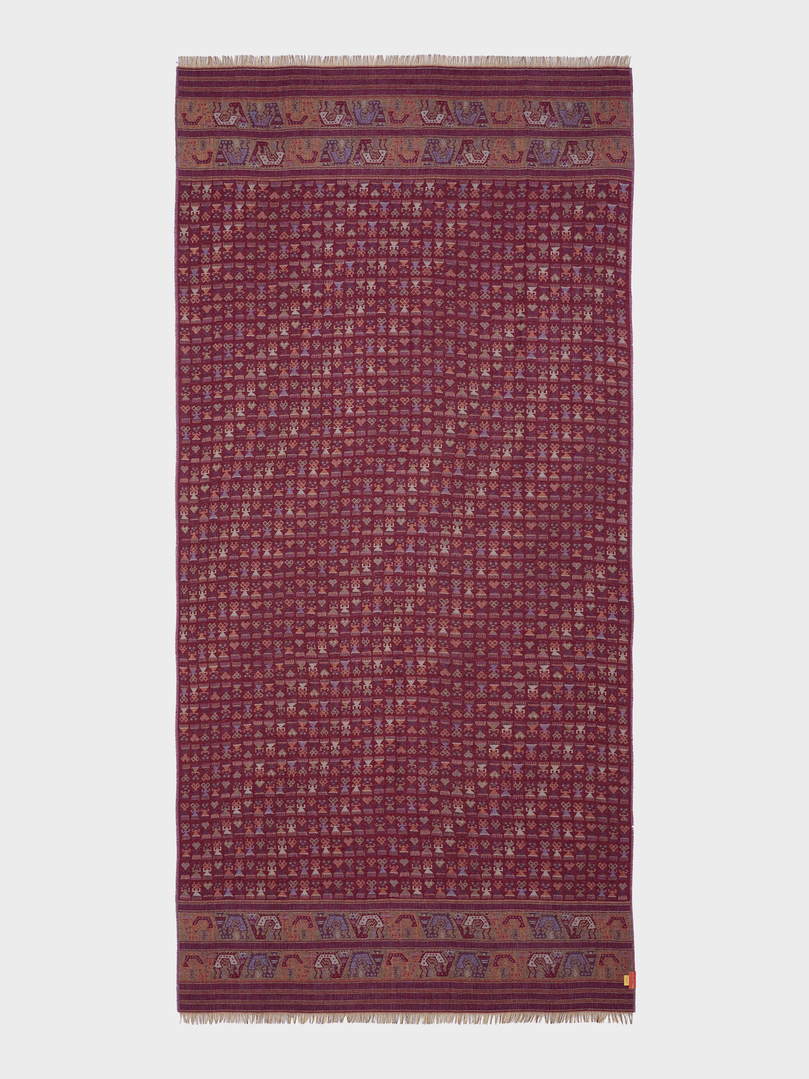 Estola Lambayeque - 9 De Royal Alpaca Y Seda Color Rojo