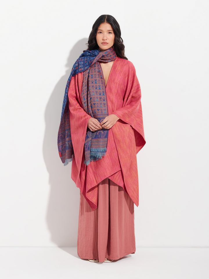 Lambayeque Stole - 9 Royal Alpaca and Silk Blue