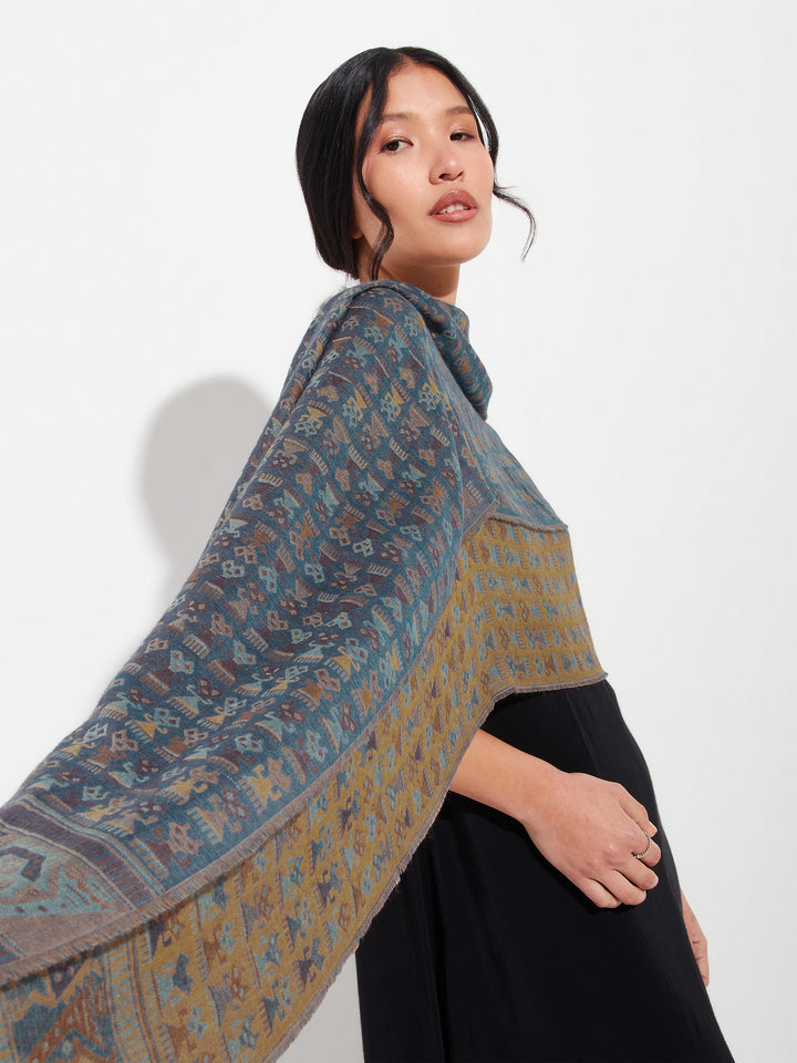 Lambayeque Scarf - 9 Royal Alpaca and Silk in Yellow
