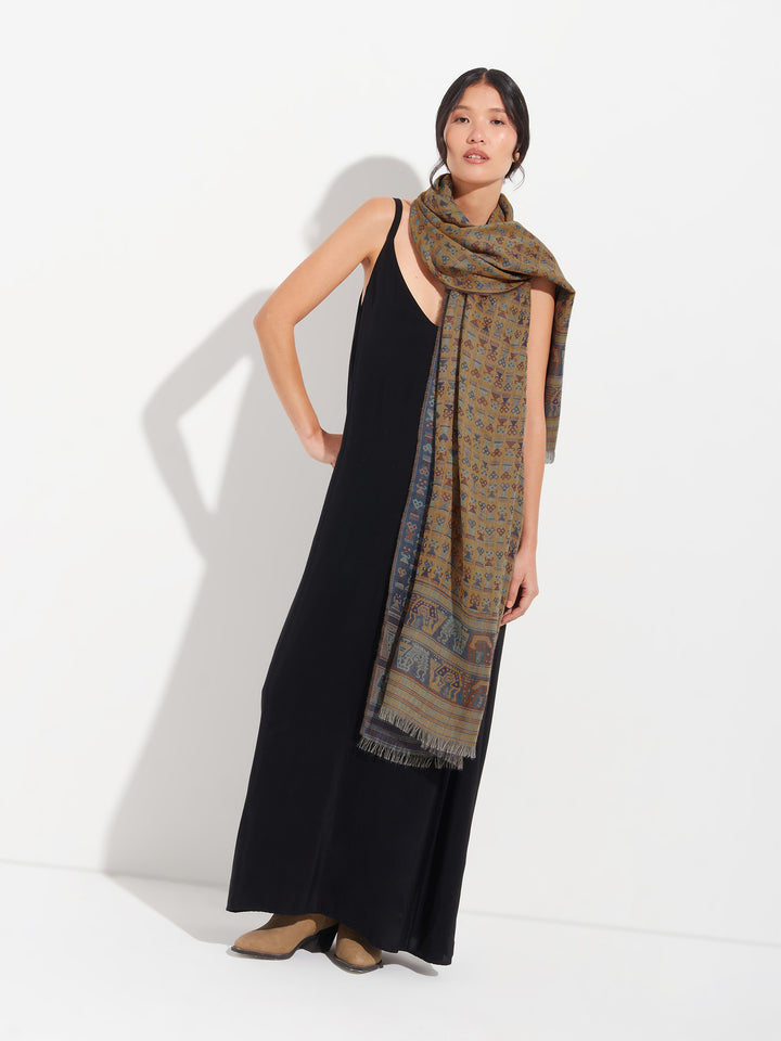 Lambayeque Scarf - 9 Royal Alpaca and Silk in Yellow