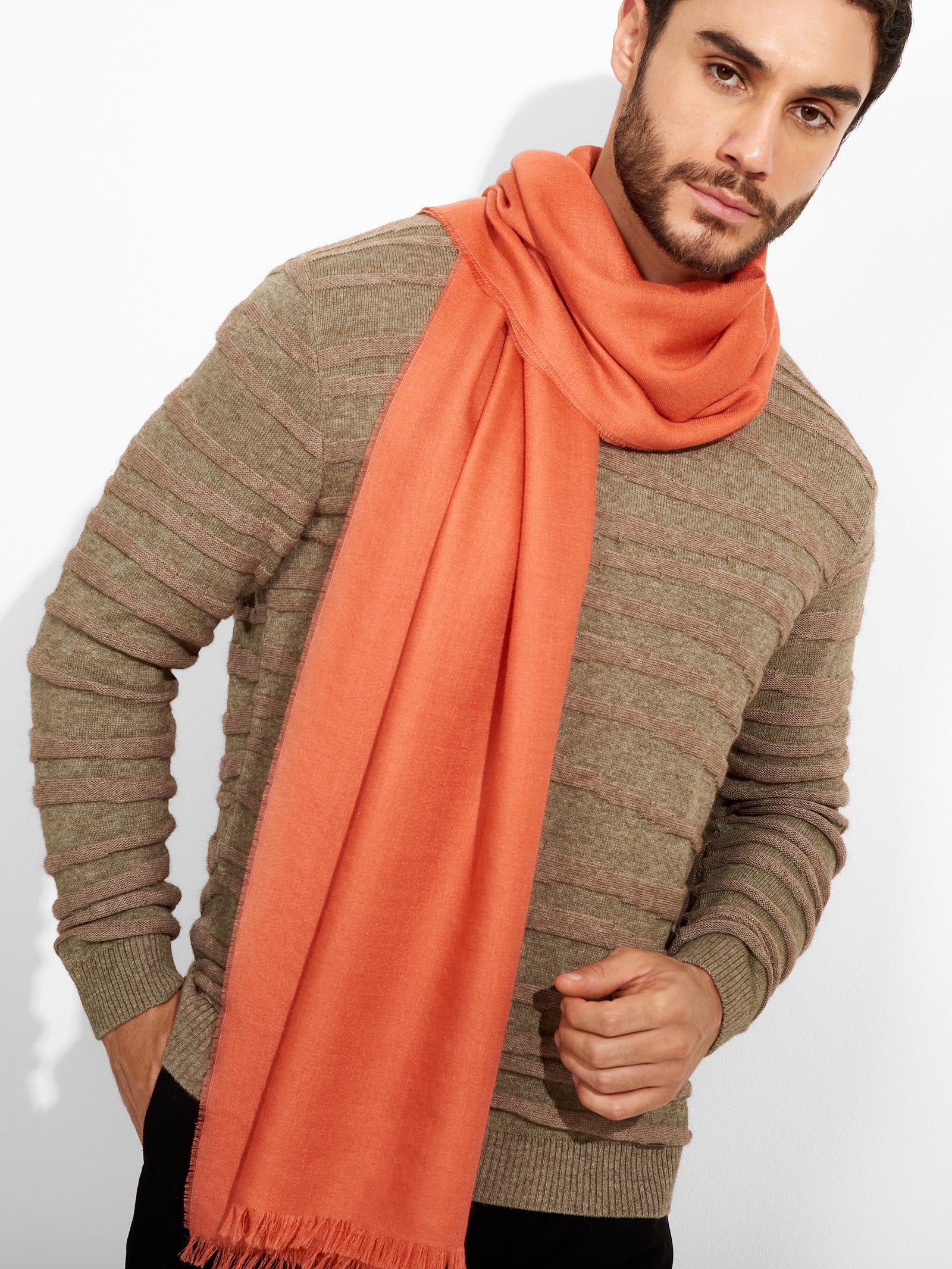 Estola Teaberry De Baby Alpaca Color Naranja