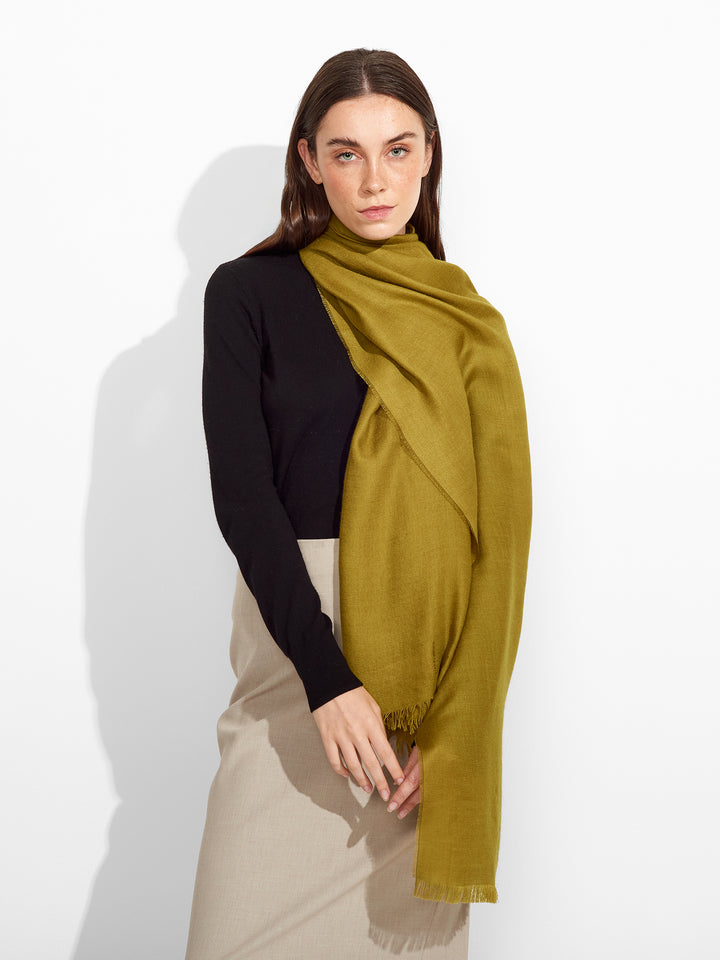 Teaberry Baby Alpaca Stole in Green