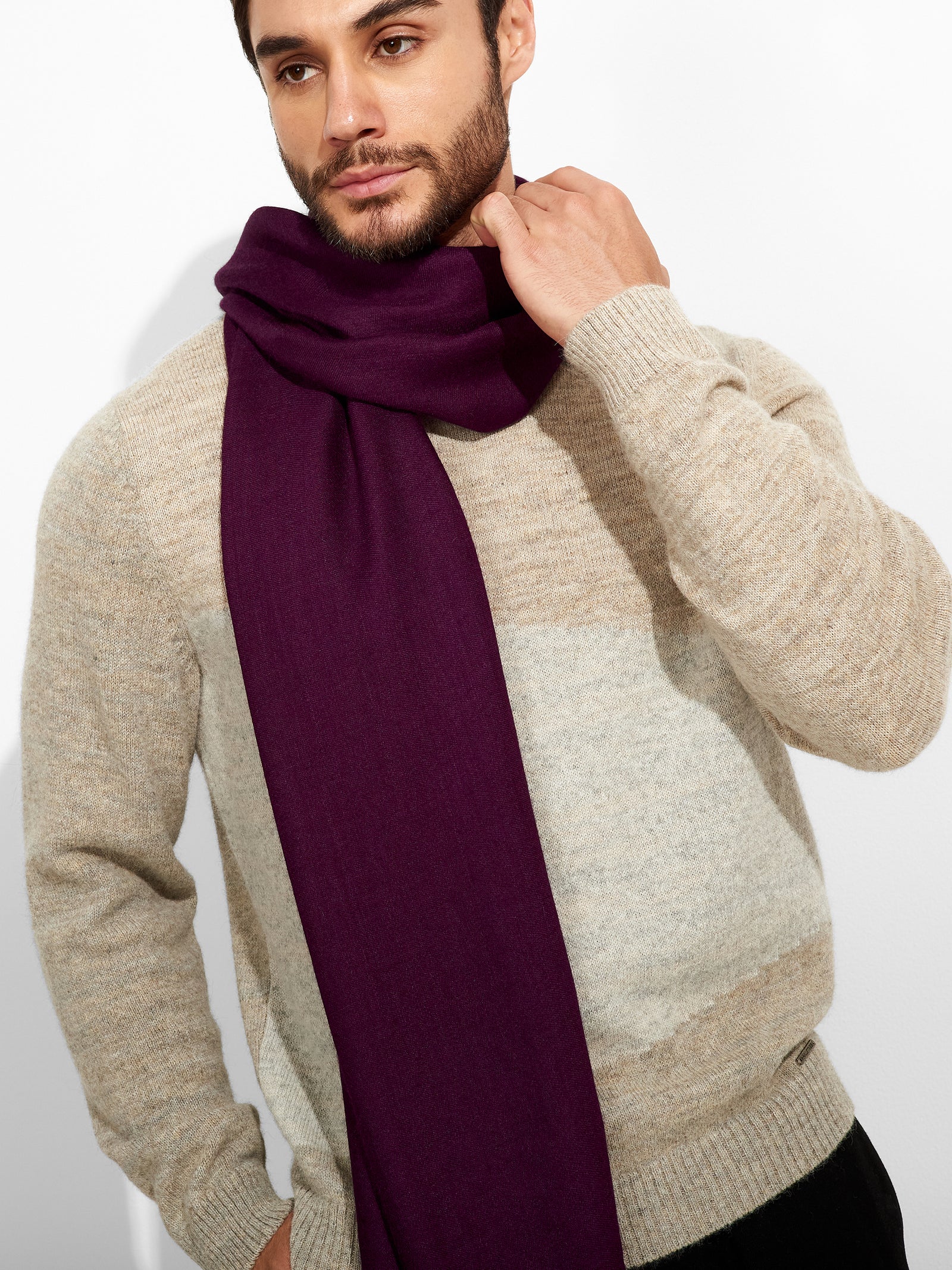 Estola Teaberry De Baby Alpaca Color Morado