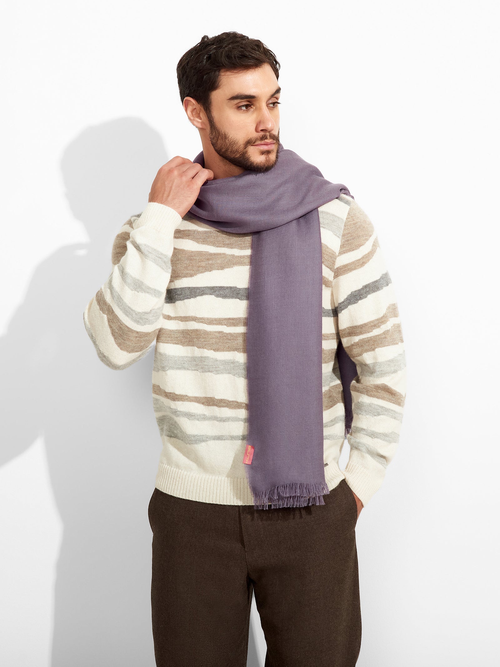 Estola Teaberry De Baby Alpaca Color Morado