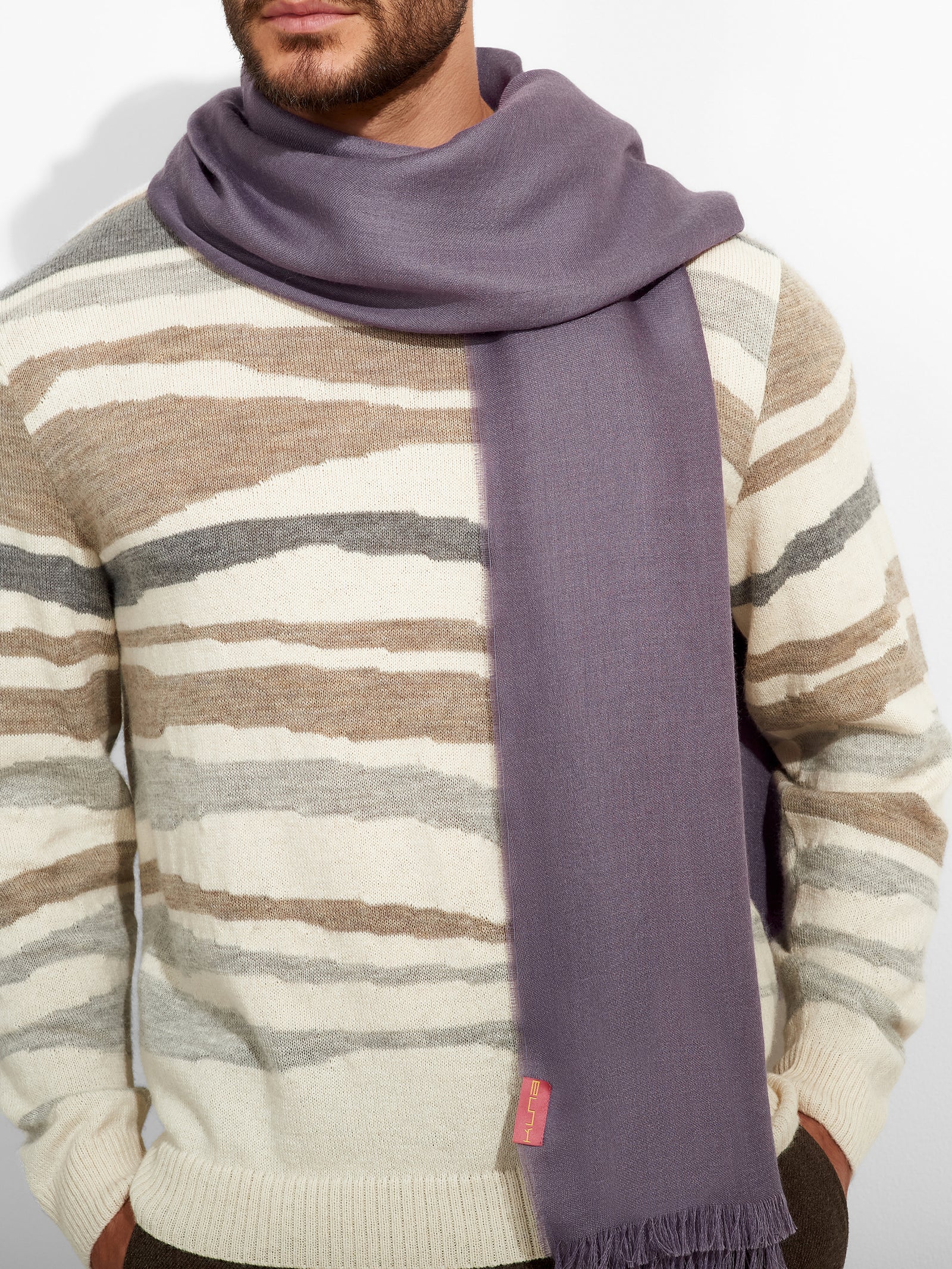 Estola Teaberry De Baby Alpaca Color Morado