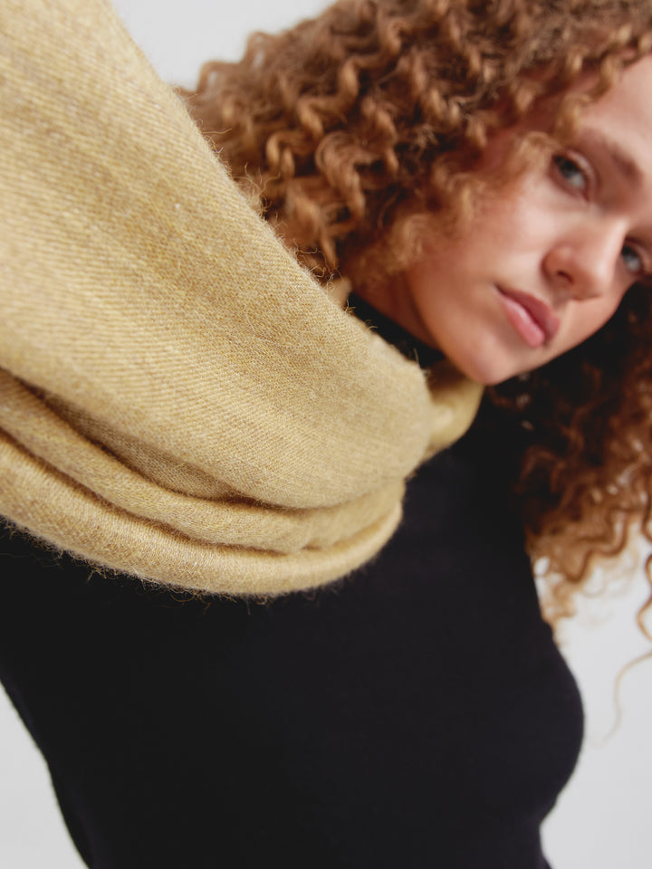 Yellow Baby Alpaca Teaberry Stole