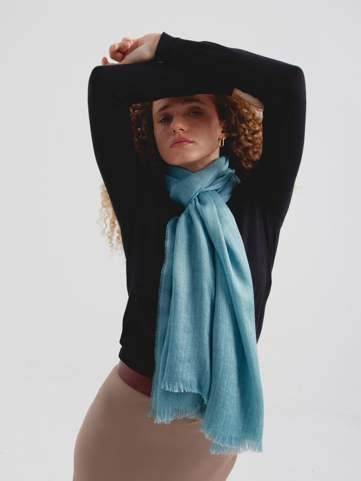Teaberry Turquoise Baby Alpaca Stole