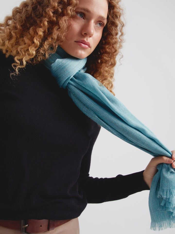 Teaberry Turquoise Baby Alpaca Stole
