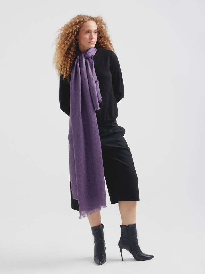 Purple Baby Alpaca Teaberry Stole