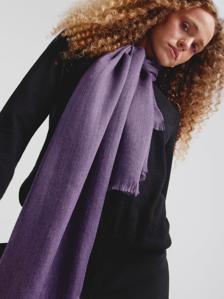 Purple Baby Alpaca Teaberry Stole