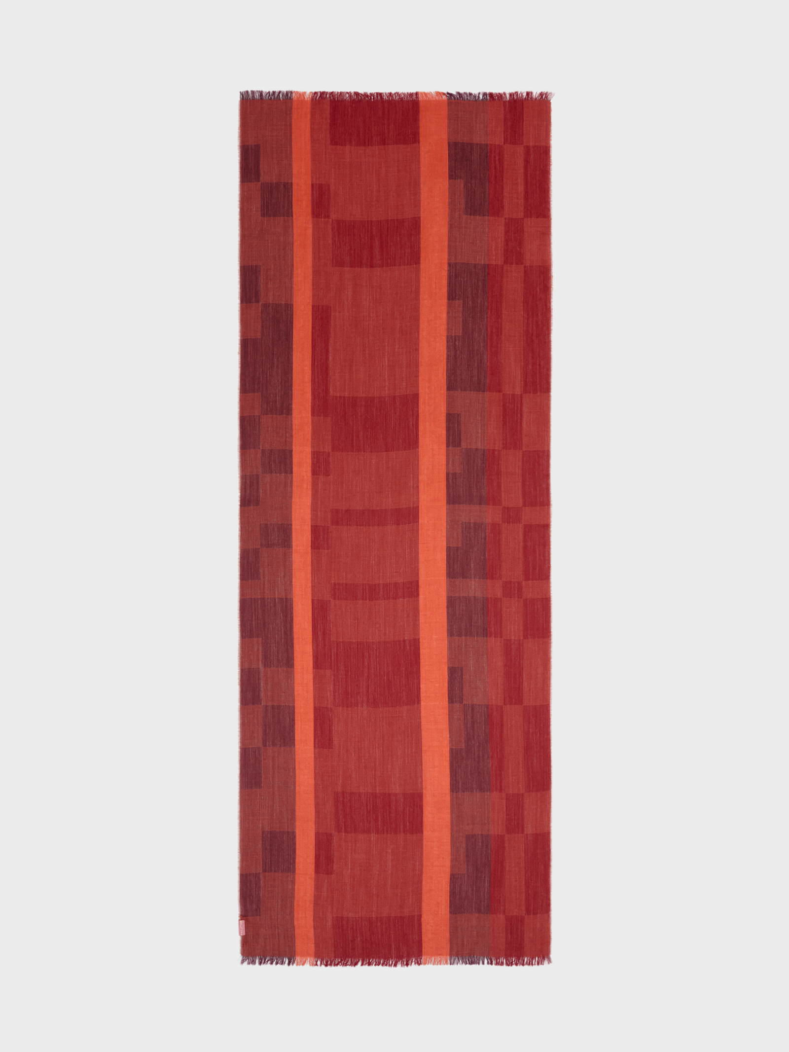 Estola Caoba De Baby Alpaca Color Rojo