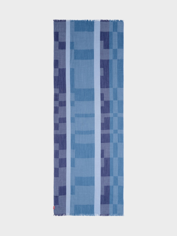 Baby Alpaca Mahogany Stole in Blue